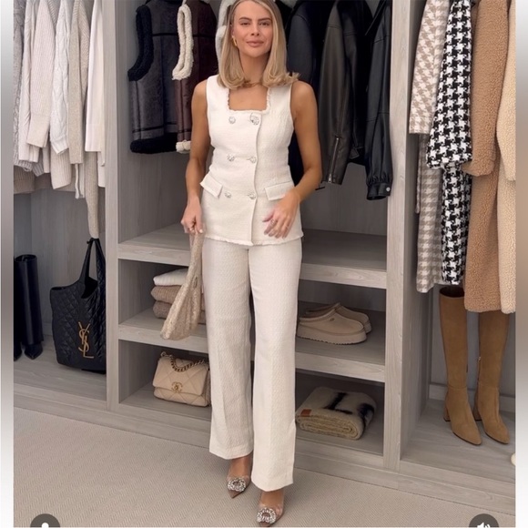 ZARA STRUCTURED METALLIC THREAD LONG VEST - Picture 3 of 7